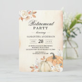 Rustikale Herbst-Orangenpumpen & Blume Einladung (Stehend Vorderseite)