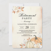 Rustikale Herbst-Orangenpumpen & Blume Einladung (Vorderseite)