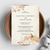 Rustikale Herbst-Orangenpumpen & Blume Einladung