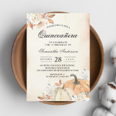 Rustikale Herbst-Orangenpumpen & Blume Einladung