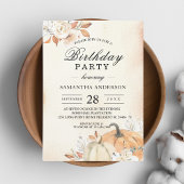 Rustikale Herbst-Orangenpumpen & Blume Einladung