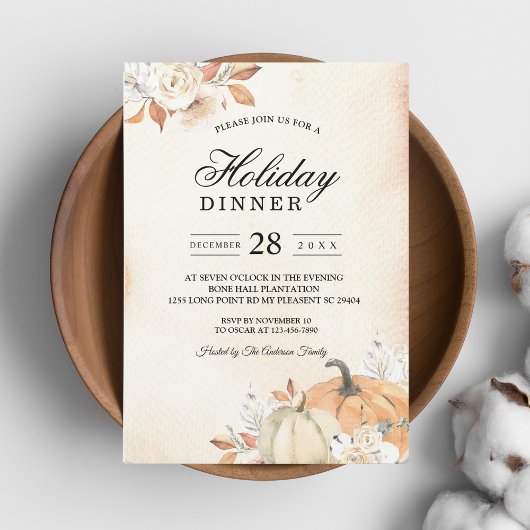 Rustikale Herbst-Orangenpumpen & Blume Einladung