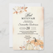 Rustikale Herbst-Orangenpumpen & Blume Einladung (Vorderseite)