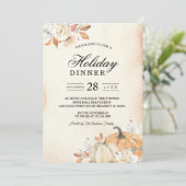 Rustikale Herbst-Orangenpumpen & Blume Einladung (Stehend Vorderseite)