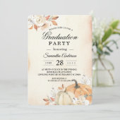 Rustikale Herbst-Orangenpumpen & Blume Einladung (Stehend Vorderseite)