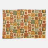 Rustikale Herbst-Patchwork-Kürbis-Monogramm Geschirrtuch (Horizontal)
