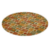 Rustikale Herbst-Patchwork-Kürbis-Monogramm Schneidebrett (Ecke)