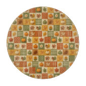 Rustikale Herbst-Patchwork-Kürbis-Monogramm Schneidebrett (Vorderseite)