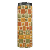 Rustikale Herbst-Patchwork-Kürbis-Monogramm Thermosbecher (Rückseite)