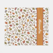 Rustikale Herbst-Pilz-Blätter-Wald-Monogramm-Name Fleecedecke (Vorderseite (Horizontal))