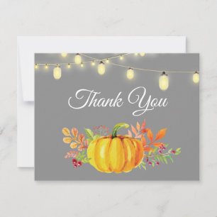 Rustikale Herbst-Pumpkin-Herbst-Dankeskarten Dankeskarte
