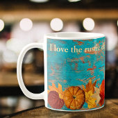 Rustikale Herbst Rote Blätter & Pumpkins Inspirati Kaffeetasse
