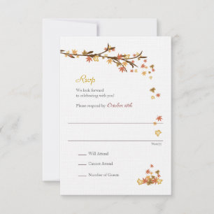 Rustikale Herbst-RSVP-Beilagekarte RSVP Karte