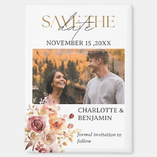 Rustikale Herbst-Save-the-Date-Hochzeit Magnet