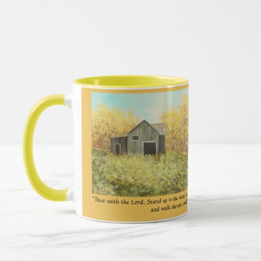 Rustikale Herbst-Scheune "die alten Weg-" Tasse (Links)