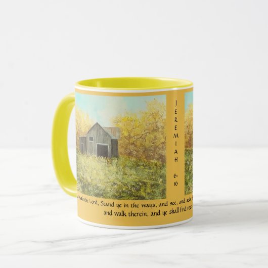 Rustikale Herbst-Scheune "die alten Weg-" Tasse (Vorderseite Links)