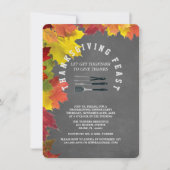 Rustikale Herbst-Schiefertafel Thanksgiving-Dinner Einladung (Vorderseite)