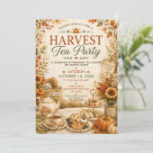 Rustikale Herbst-Teeparty Erntefest Herbst Einladung (Stehend Vorderseite)