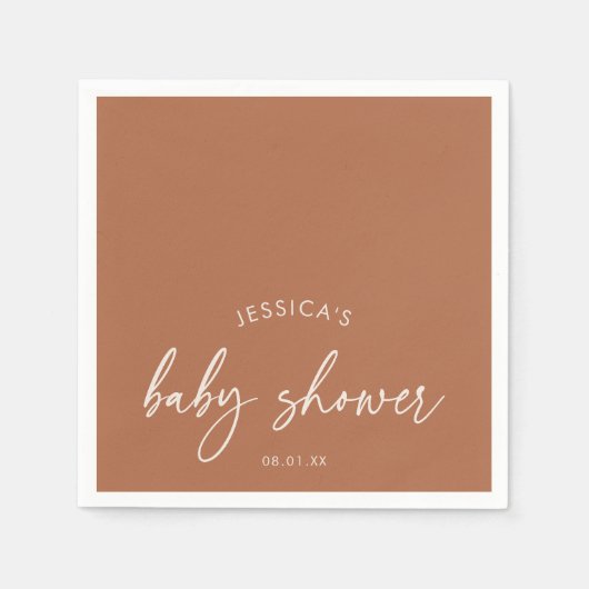 Rustikale Herbst-Terrakotta-Babyparty Serviette (Vorderseite)