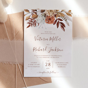 Rustikale Herbst-Terrakotta-Floral-Hochzeit Einladung