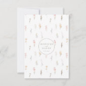 Rustikale Herbst Tiny Wildblume Hochzeitskarten RSVP Karte (Rückseite)