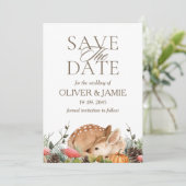 Rustikale Herbst-Wald-Hochzeit - Save-the-Date-Kar Save The Date (Stehend Vorderseite)