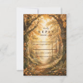 Rustikale Herbst-Waldhochzeit RSVP Karte (Vorderseite)