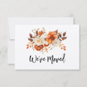 rustikale Herbstankündigung Blume neue Adresse Einladung (Vorderseite)