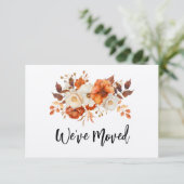 rustikale Herbstankündigung Blume neue Adresse Einladung (Stehend Vorderseite)