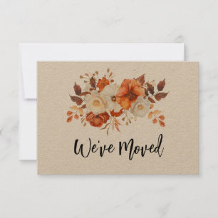 rustikale Herbstankündigung Blume neue Adresse Einladung