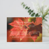 Rustikale Herbstausgabe Hochzeit im Herbst Gästeda Begleitkarte (Stehend Vorderseite)