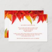 Rustikale Herbstausgabe Hochzeit im Herbst Gästeda Begleitkarte (Vorne/Hinten)