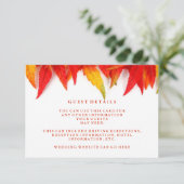 Rustikale Herbstausgabe Hochzeit im Herbst Gästeda Begleitkarte (Stehend Vorderseite)