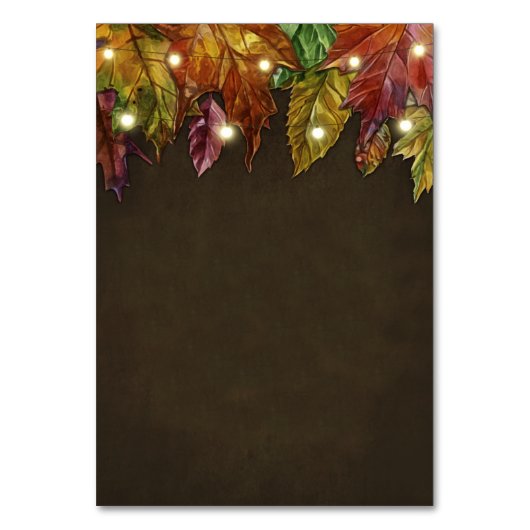 Rustikale Herbstausgänge Empfang + Hotelkarten Tischnummer (Rückseite)