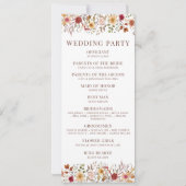 Rustikale Herbstauskälte Blume Hochzeitsprogramme (Rückseite)