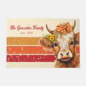 Rustikale Herbstbauernfamilie Hochland Kuh Tor Mat Fußmatte (Vorderseite)