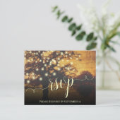 Rustikale Herbstbaum- und Lichtseieneihe RSVP Postkarte (Stehend Vorderseite)
