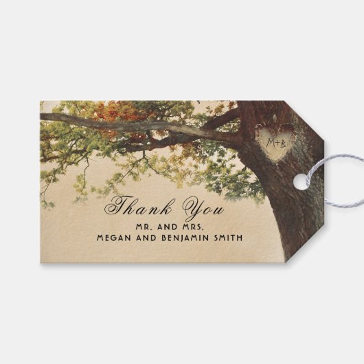 Rustikale Herbstbaume Geschenkanhänger (Vorderseite (Horizontal))