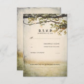 Rustikale Herbstbaumzweige Hochzeiten von RSVP-Kar RSVP Karte (Vorne/Hinten)