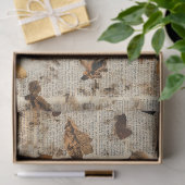 Rustikale Herbstblätter auf Vintage-Zeitung Seidenpapier (Geschenk)