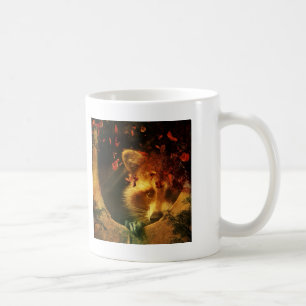 Rustikale Herbstblätter aus Waldschlacke Kaffeetasse