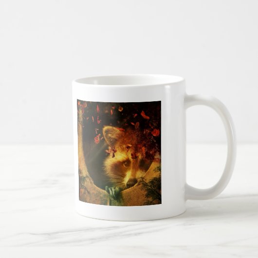 Rustikale Herbstblätter aus Waldschlacke Kaffeetasse (Rechts)