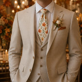 Rustikale Herbstblätter-Creme-Hochzeit Botanisch Krawatte