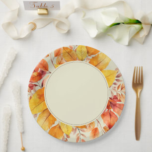 Rustikale Herbstblätter Elegante Hochzeit Pappteller