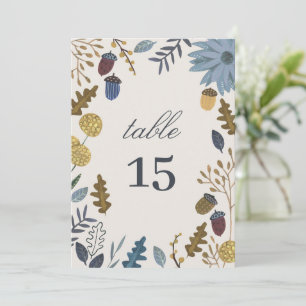 Rustikale Herbstblätter fallen Hochzeit Tischzahl Einladung