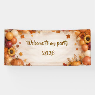 Rustikale Herbstblätter Herbst-Kürbis Alles Gute z Banner