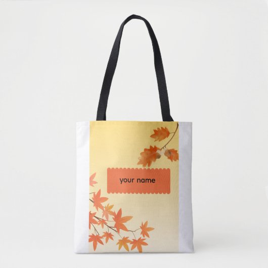 Rustikale Herbstblätter Herbstlaub Personalisiert Tasche (Vorderseite)