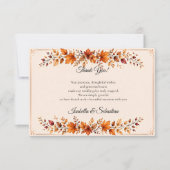 Rustikale Herbstblätter-Hochzeit Dankeskarte (Vorderseite)