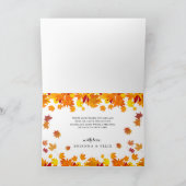 Rustikale Herbstblätter-Hochzeit Dankeskarte (Innenseite)