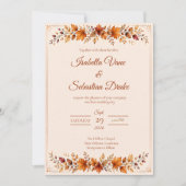 Rustikale Herbstblätter-Hochzeit Einladung (Vorderseite)